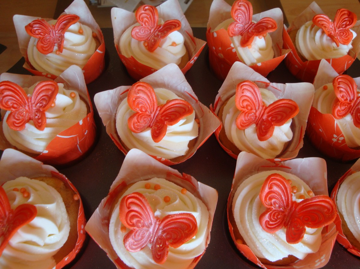 Orange Butterfly Cupcakes