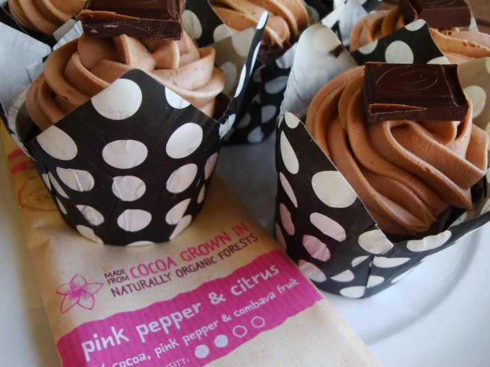 Madacasse Pink Pepper & Citrus Chocolate Cupcakes Madacasse Pink Pepper & Citrus Chocolate Cupcakes