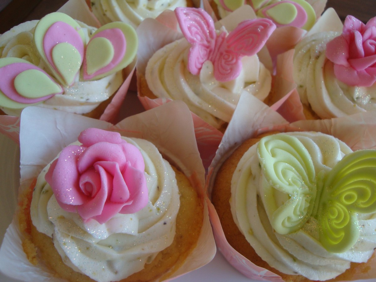 Lime Green & Pink Pistachio Cupcakes