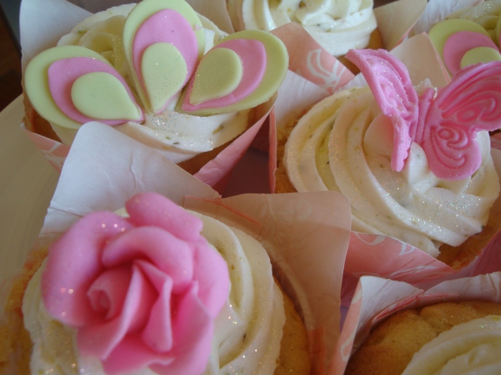 Lime Green & Pink Pistachio Cupcakes