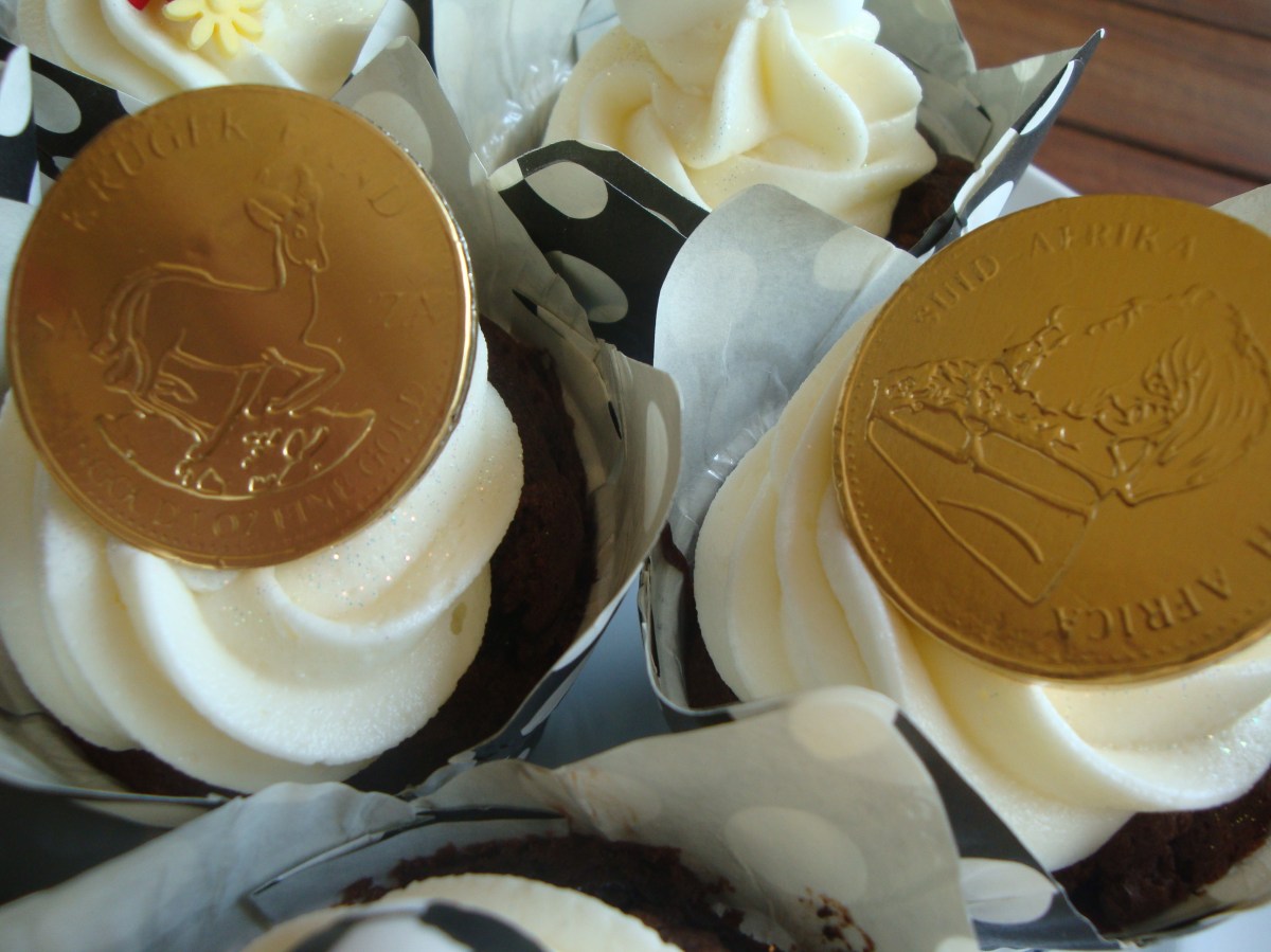 Cupcakes with South African Kruger Rands