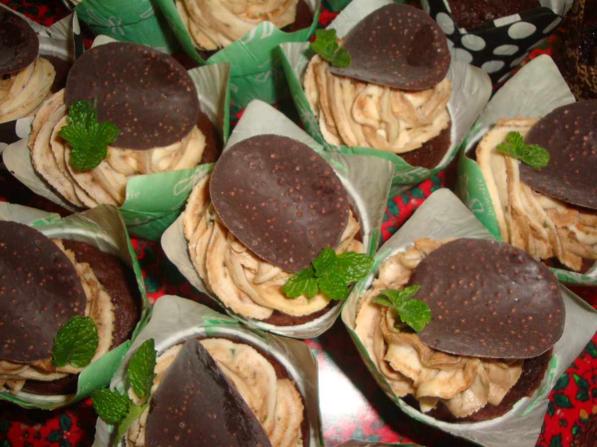 Chocolate Mint Disc Cupcakes