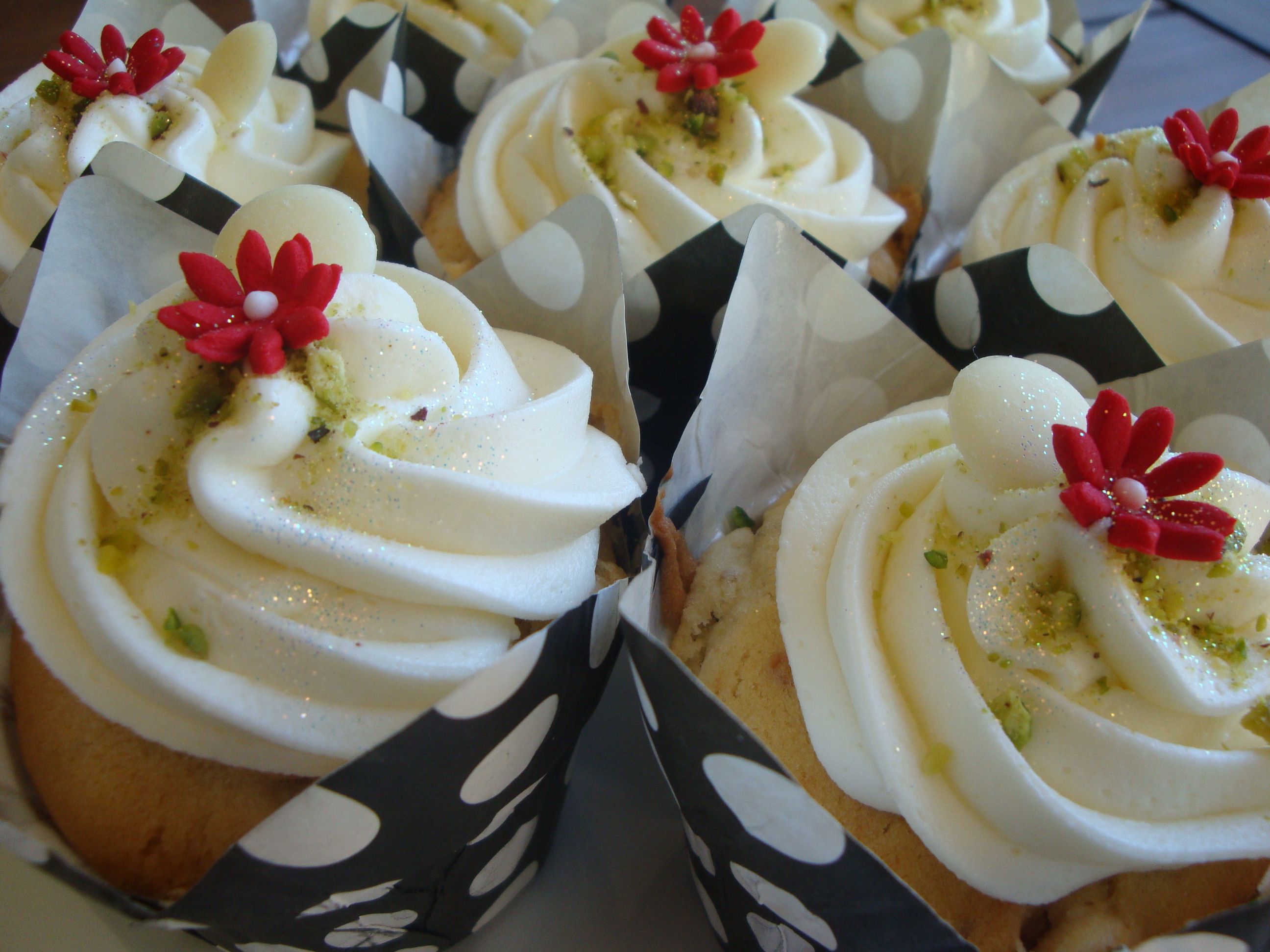 Cranberry, Pistachio, White Chocolate Cupcakes