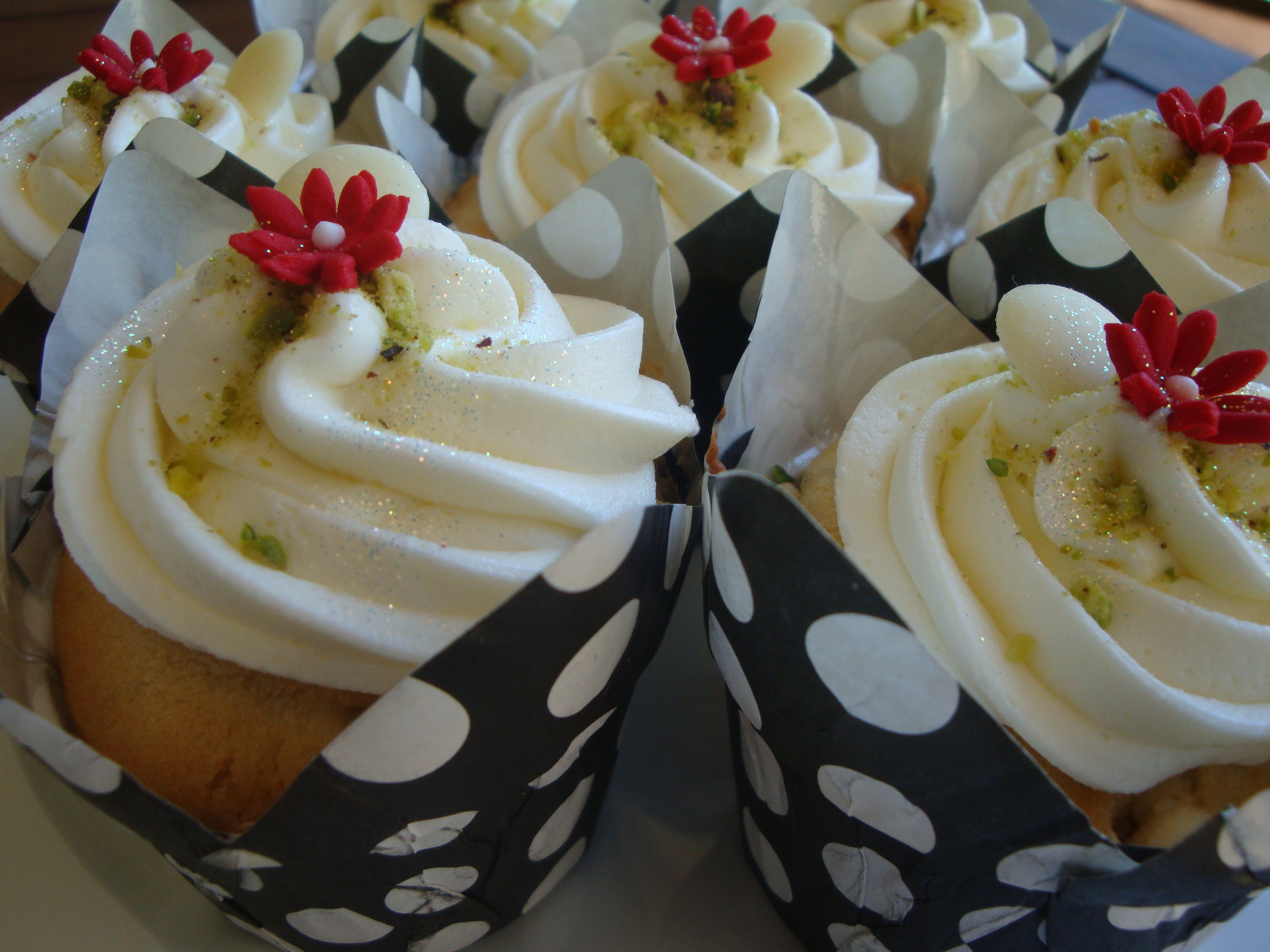 Cranberry, Pistachio, White Chocolate Cupcakes
