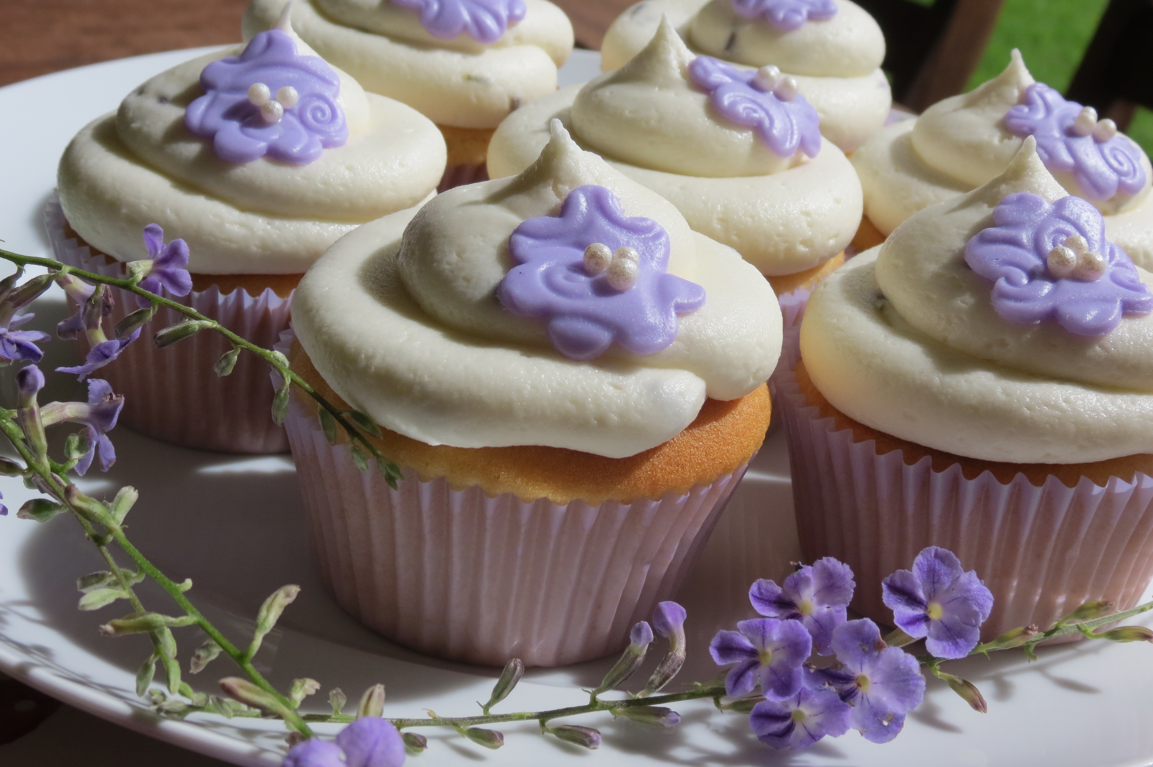 Lavender Petal Cupcakes