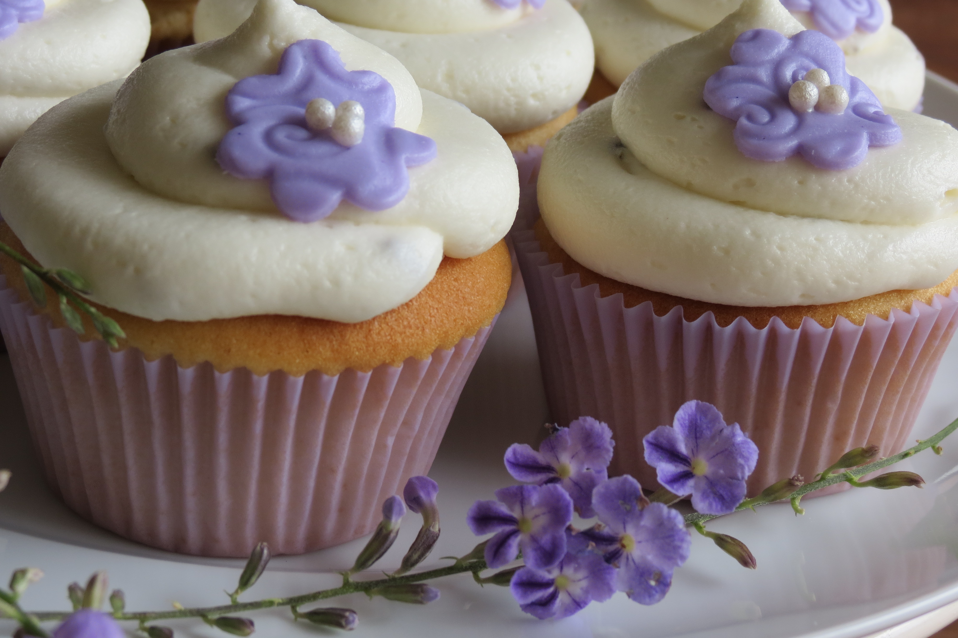 Lavender Petal Cupcakes