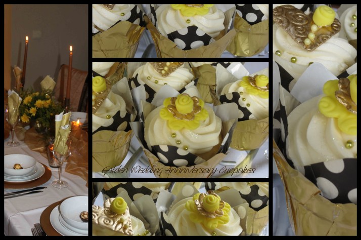 Golden Wedding Anniversary Cupcakes Golden Wedding Anniversary Cupcakes