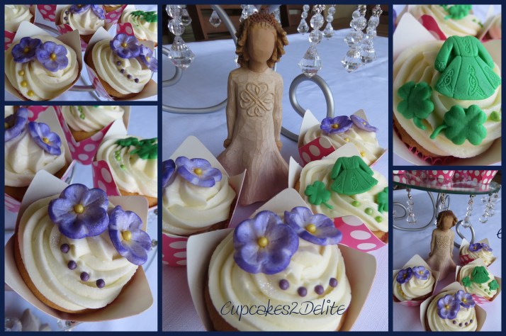Violets & Shamrocks Cupcakes