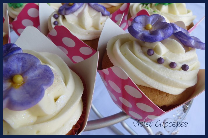 Violets & Shamrocks Cupcakes