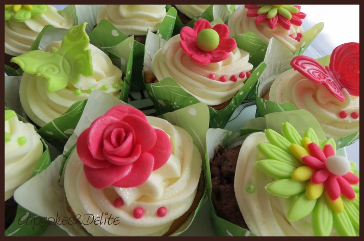 Lime Green, Pink & Yellow Cupcakes