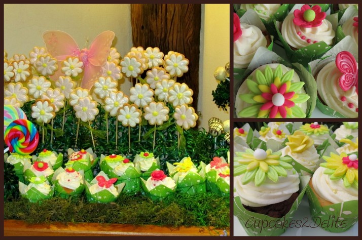 Lime Green, Pink & Yellow  Cupcakes 