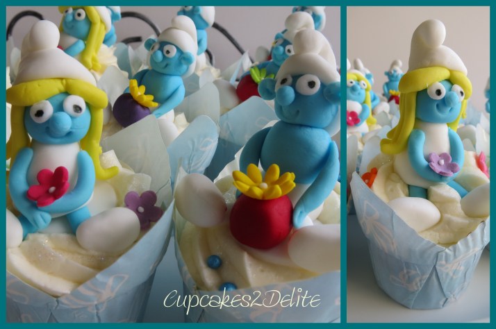 Smurf & Smurfette Cupcakes