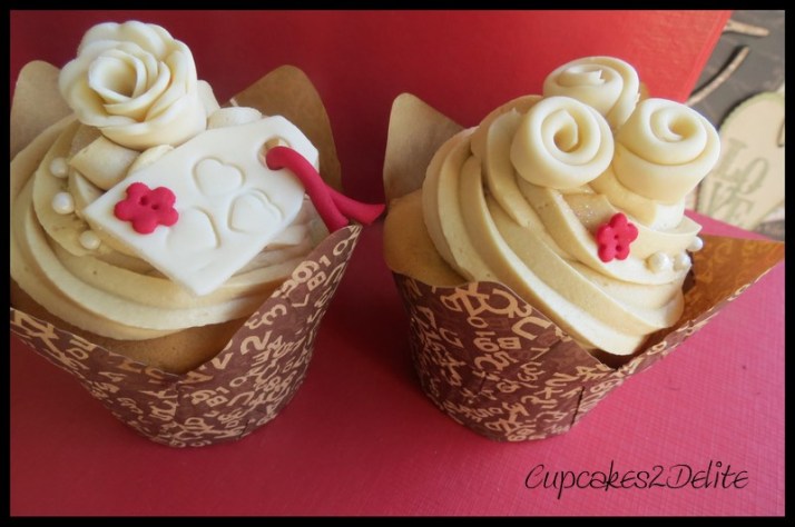 Cream & Red Cupcakes