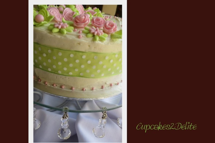 Lime Green & Pink Birthday Cake 
