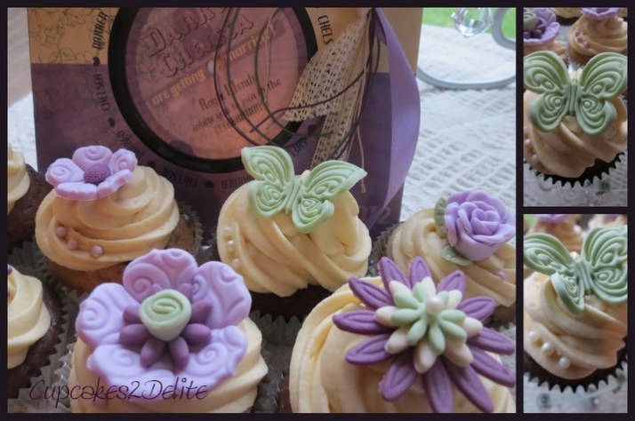 Lavender, Cream & Plum Wedding Cupcakes