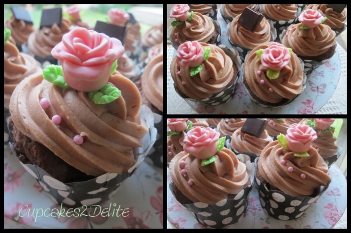 Pink Pepper & Pink Roses Cupcakes