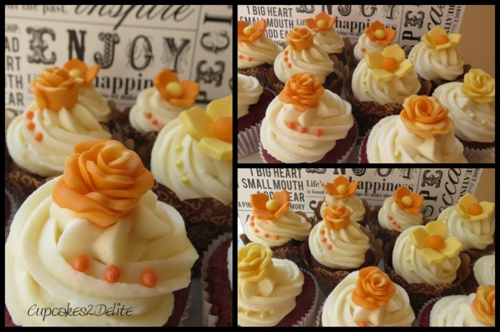 Orange & Yellow Flower Cupcakes