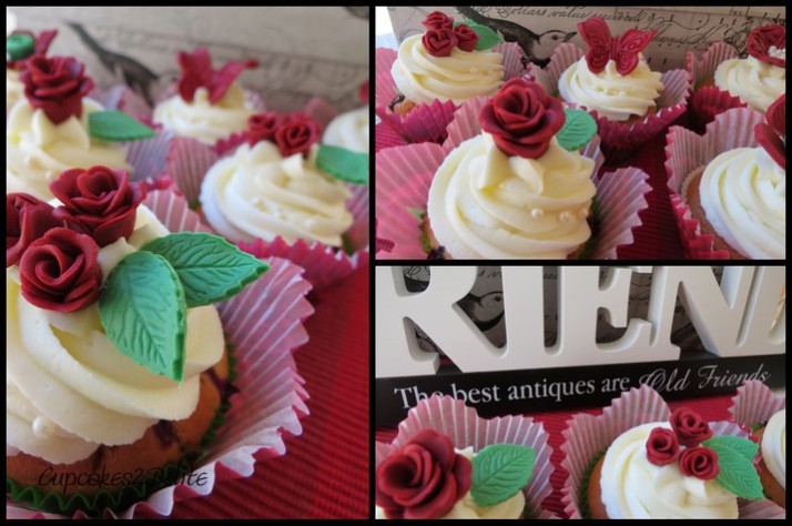 Burgundy Rose Cupcakes