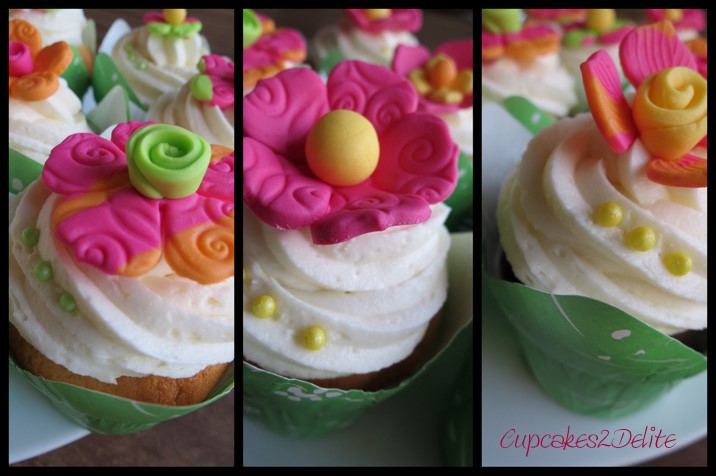 Bright Flower Cupcakes