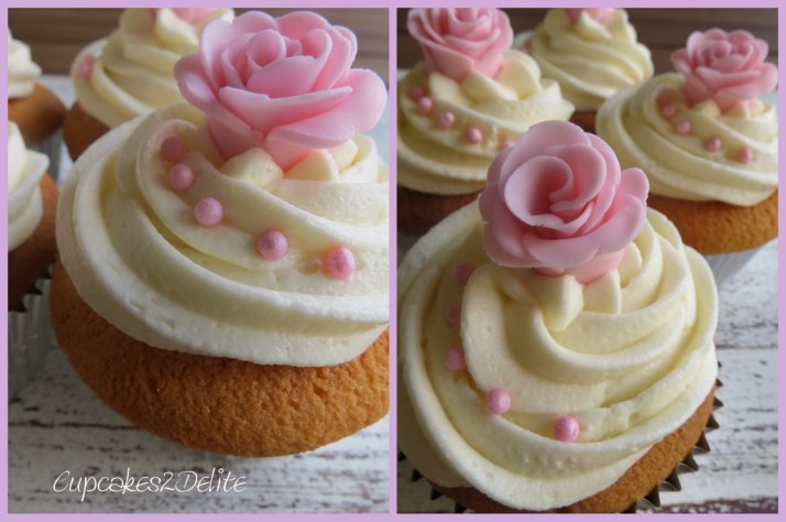 Pink Rose Cupcakes