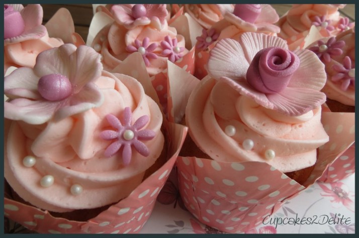 Pink Flower Cupcakes