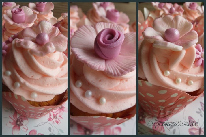 Pink Flower Cupcakes