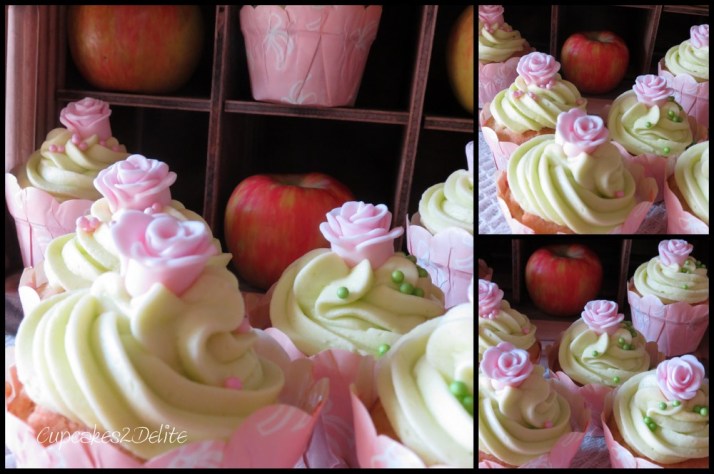 Pink Rose Apple Cupcakes