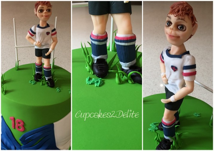 Rugby Player Figurine Cake