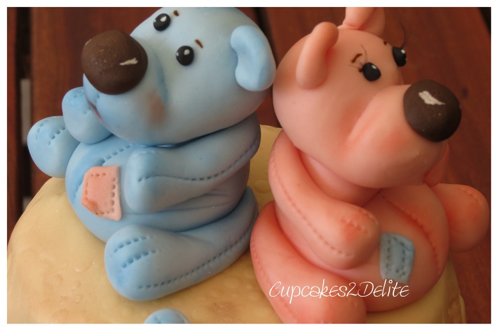 Twin Teddies On A Teddy Cake