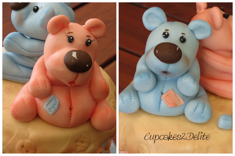 Twin Teddies On A Teddy Cake