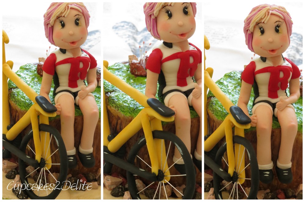 Sugar Cyclist Figurine & Bicycle Cake