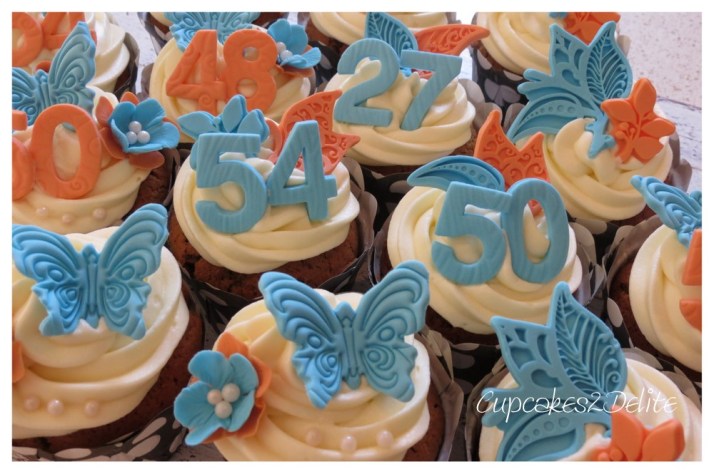 Blue & Peach Cupcakes