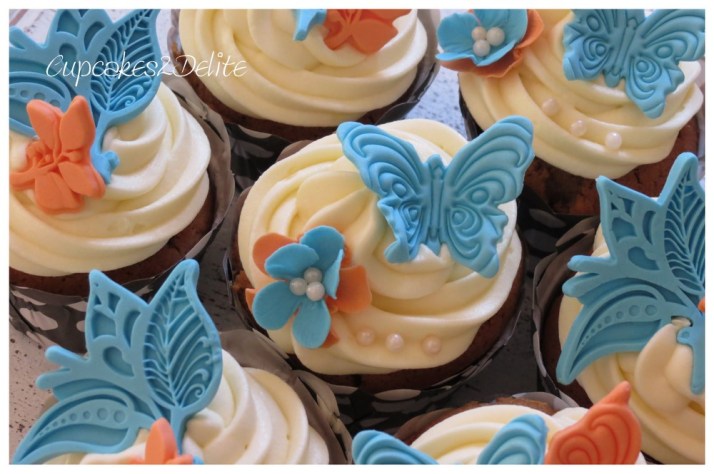 Blue & Peach Cupcakes