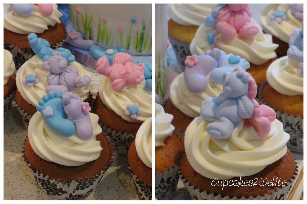 Teddy Baby Shower Cake & Cupcakes