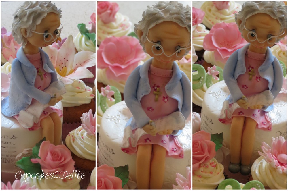 Granny Figurine & Flower Cupcakes