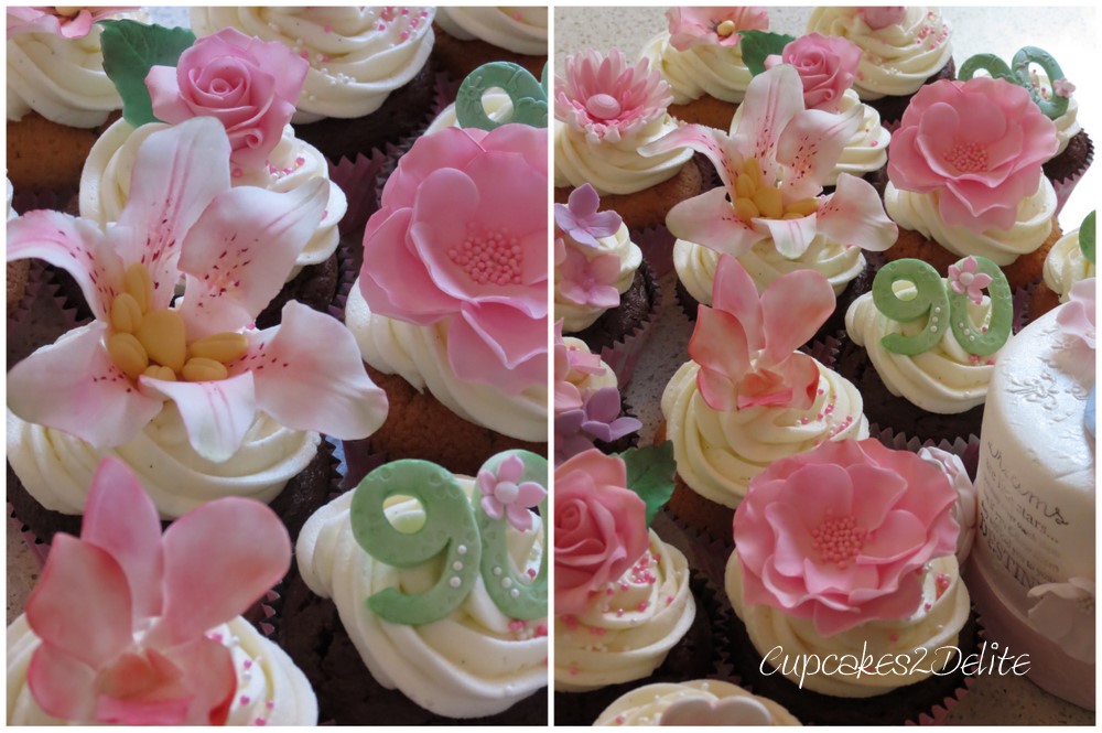 Granny Figurine & Flower Cupcakes