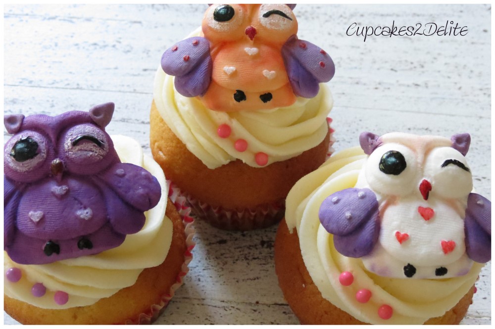 Owl Cupcakes using silicone mould