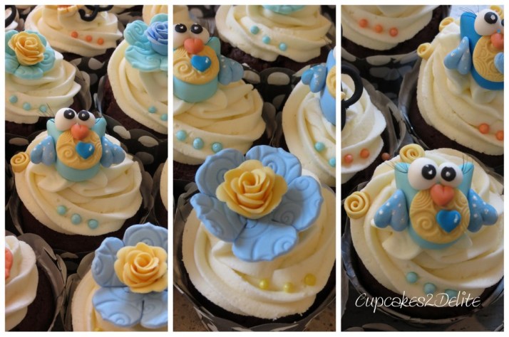 Owl & Flower Cupcakes