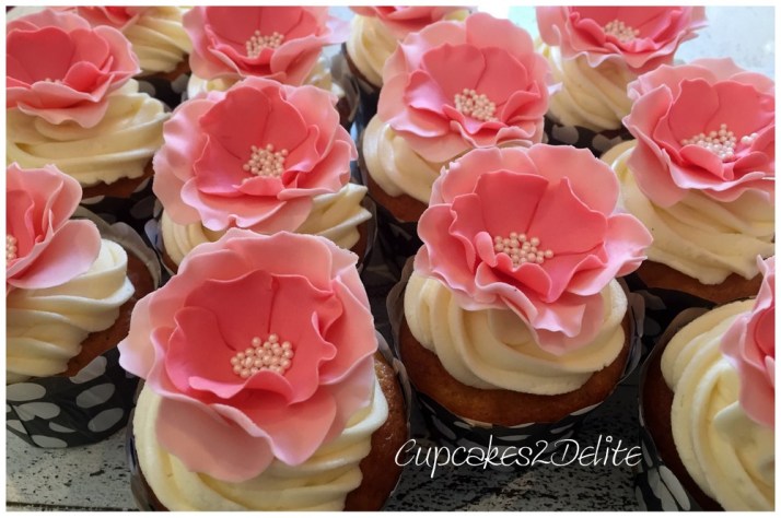 Coral Flower Cupcakes
