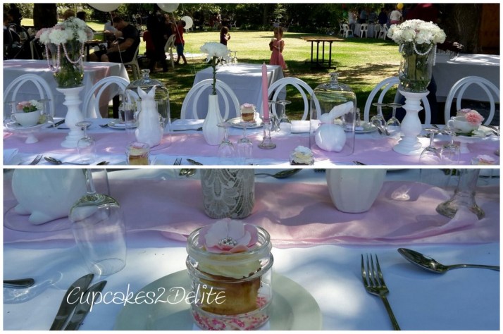 Cupcakes in a Jar, Pink & White Flowers