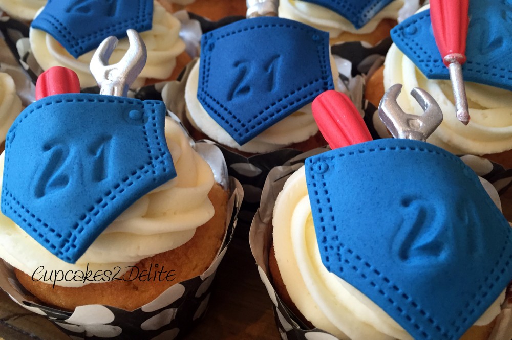 Denim & Plumbing Themed Cupcakes