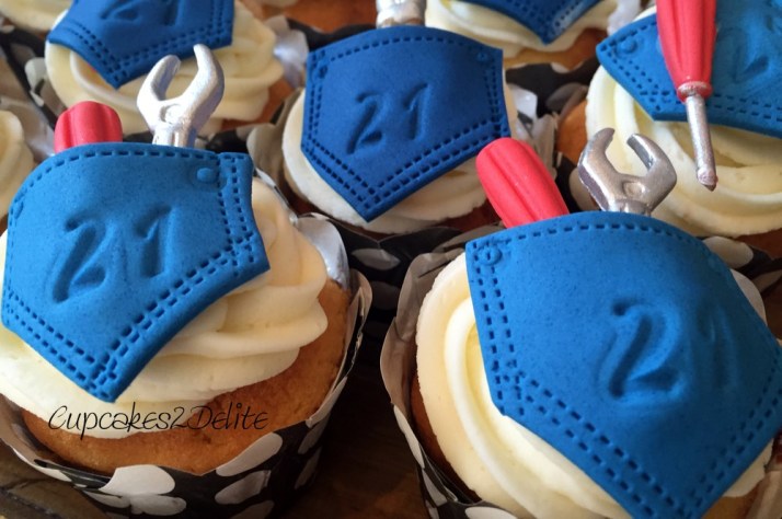 Denim & Plumbing Themed Cupcakes