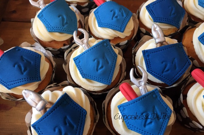 Denim & Plumbing Themed Cupcakes