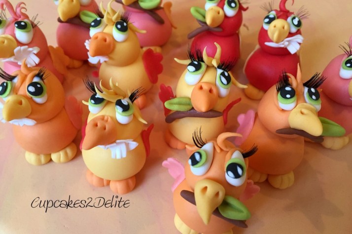 Sugar Paste Parrot Cupcake Toppers