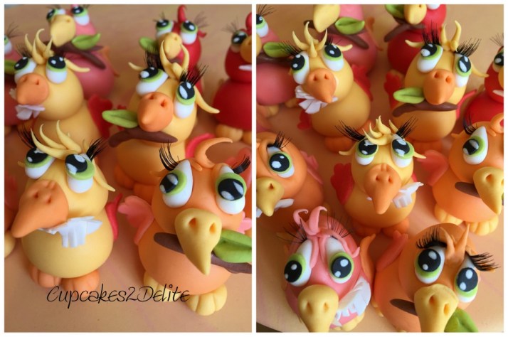 Sugar Paste Parrot Cupcake Toppers