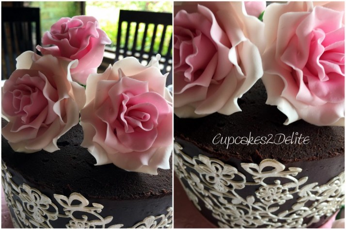 Pink Rose & Wilo-the-Wisp Lace Cake