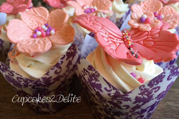 Coral Flower Cupcakes3