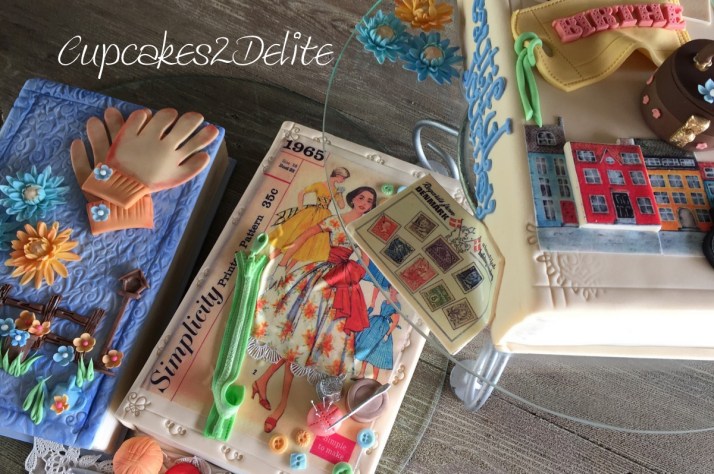 Travelling, Sewing & Gardening Book Cake