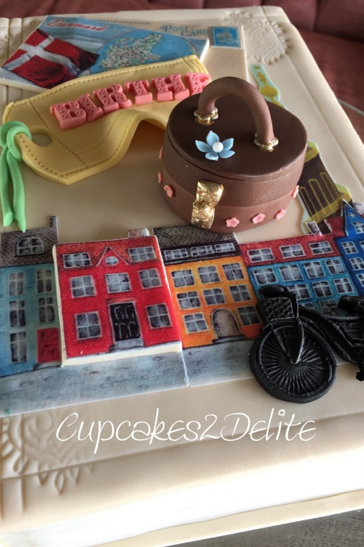 Travelling, Sewing & Gardening Book Cake