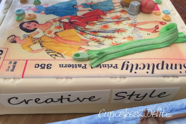 Travelling, Sewing & Gardening Book Cake